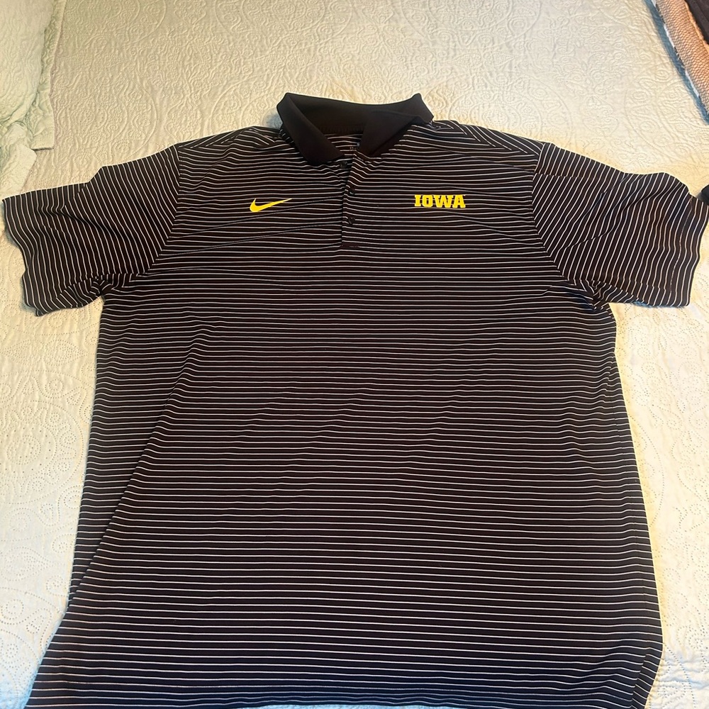 Nike Black Iowa Hawkeye Striped Men's Shirt